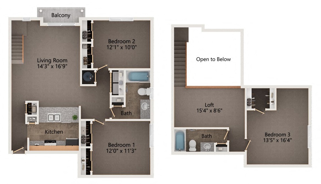 Stratosphere 3 bedroom apartment floor plans